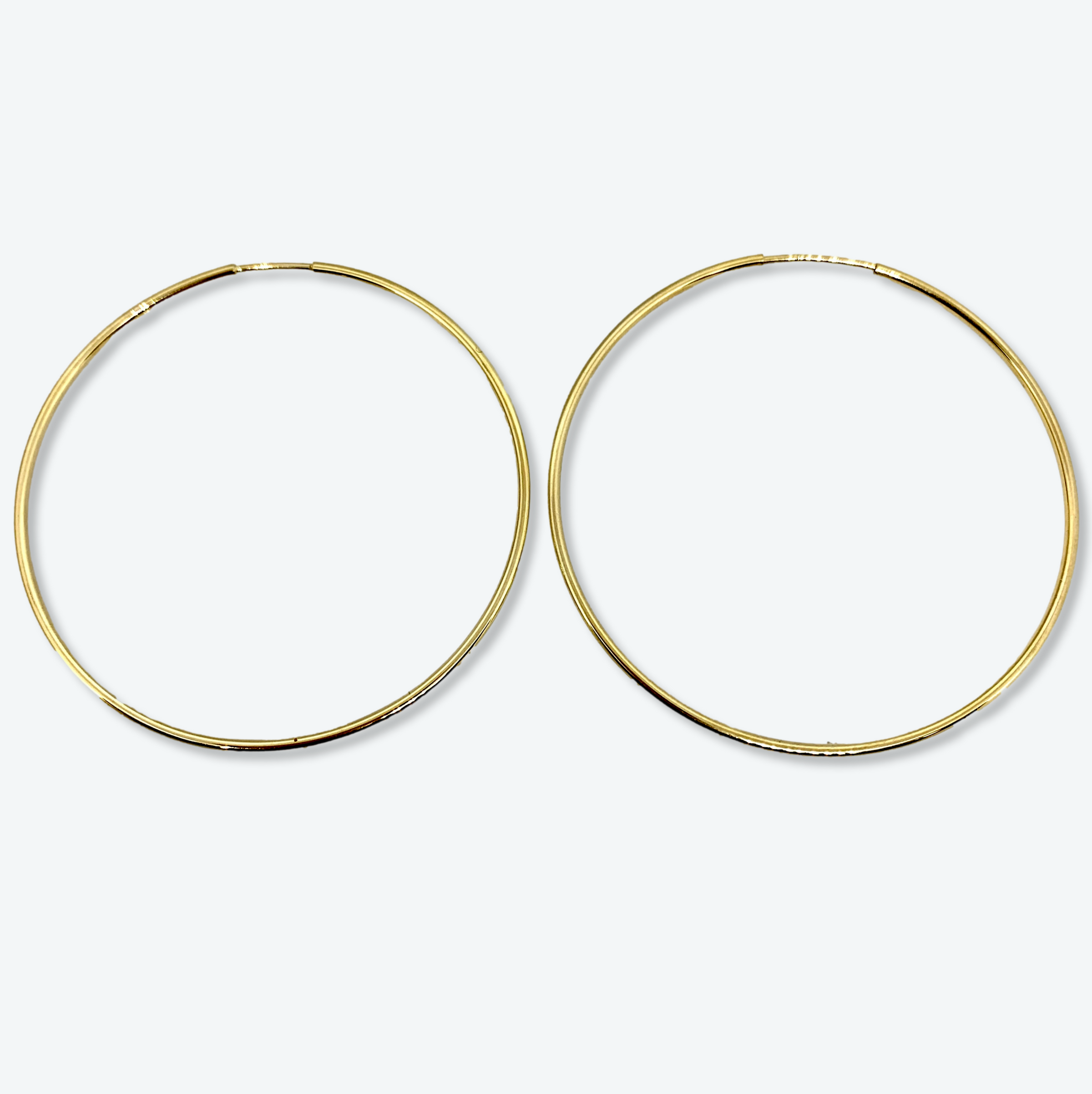 10K Yellow Gold 2.1” Endless Hoop Earrings