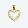 14K Yellow Gold Lace Trim Open Heart Pendant