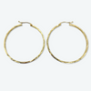 10K Yellow Gold 1.6” Diamond Cut Hoop Earrings