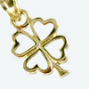 10K Yellow Gold 5/8" Four Leaf Clover Pendant