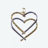 10K Yellow and White Gold Double Heart Pendant