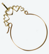 14K Yellow Gold Heart Charm Holder Pendant