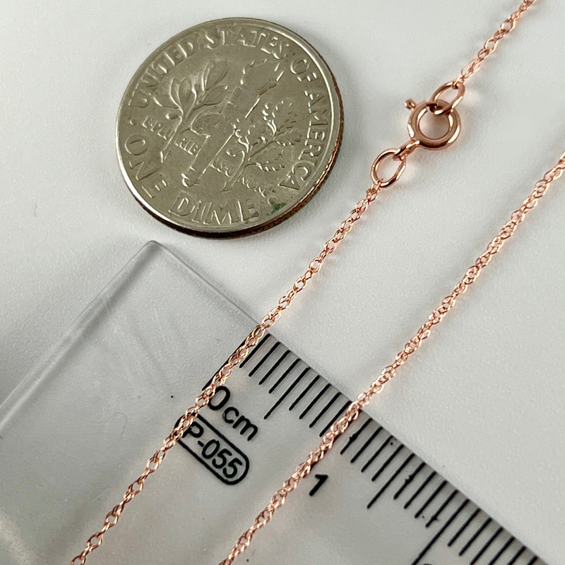 10K Rose Gold 18” Light Rope Chain Necklace