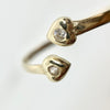 10K Yellow Gold Adjustable Heart CZ Ring