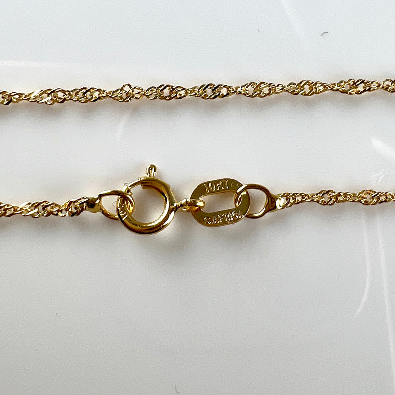 10K Yellow Gold 9” Singapore Ankle Bracelet