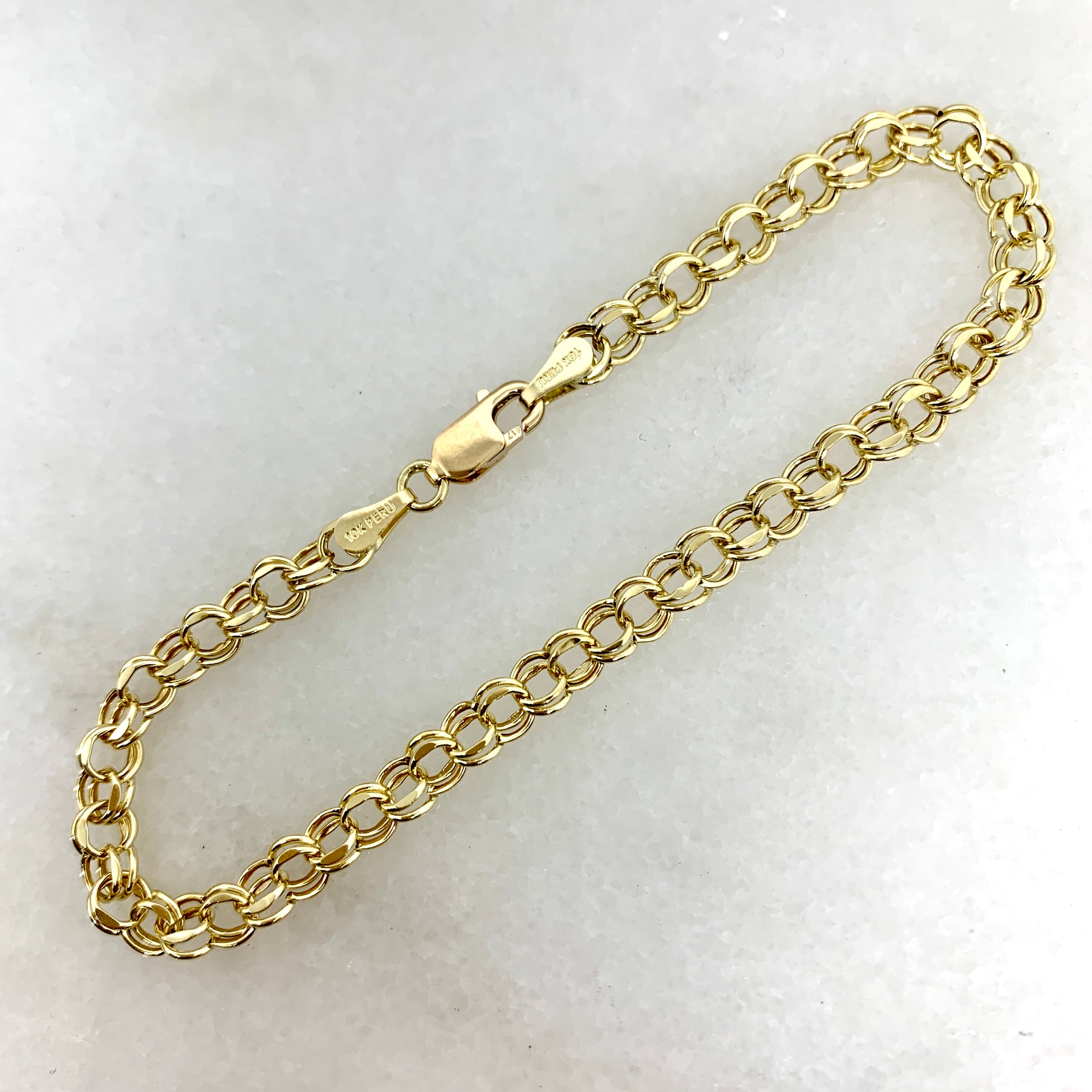 10K Yellow Gold Charm 4.5mm 7” Bracelet