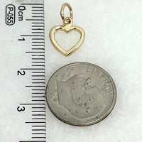 14K Yellow Gold 16mm Open Heart Charm