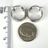10K White Gold 5/8" Satin Diamond Cut Hoop Earrings