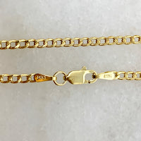 14K Yellow Gold 2.5mm Curb Link 7” Bracelet