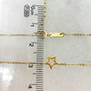 14K Yellow Gold 9"-10" Adjustable Star Link Anklet