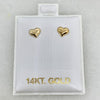 14K Yellow Gold 6mm Puffed Heart Earrings