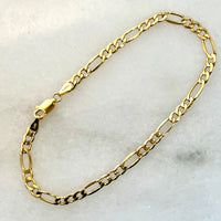 10K Yellow Gold 8” 4.4mm Figaro Bracelet