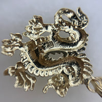14K Yellow Gold Chinese Dragon Pendant