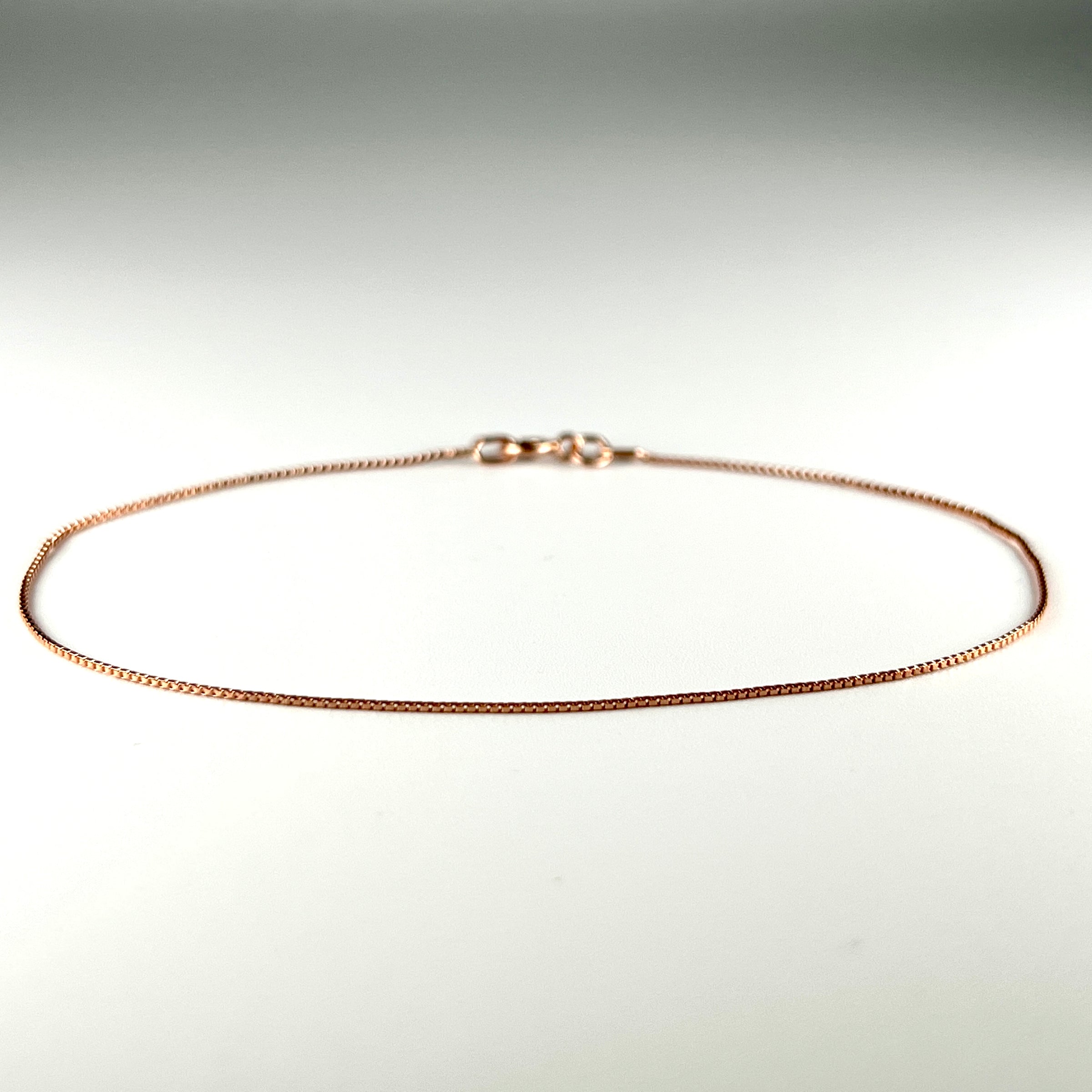 10K Rose Gold 7” Box Link Bracelet