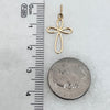 14K Yellow Gold 23mm Small Ribbon Cross Charm w/ 10K Chain