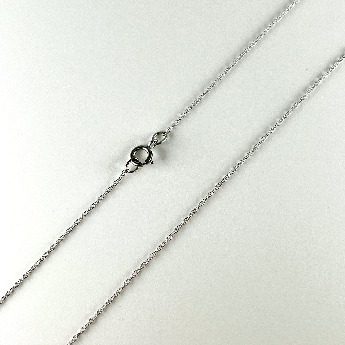 14K White Gold 16" Light Rope Chain Necklace