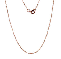 10K Rose Gold 16" Light Rope Chain Necklace