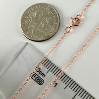 10K Rose Gold 20" Light Rope Chain Necklace