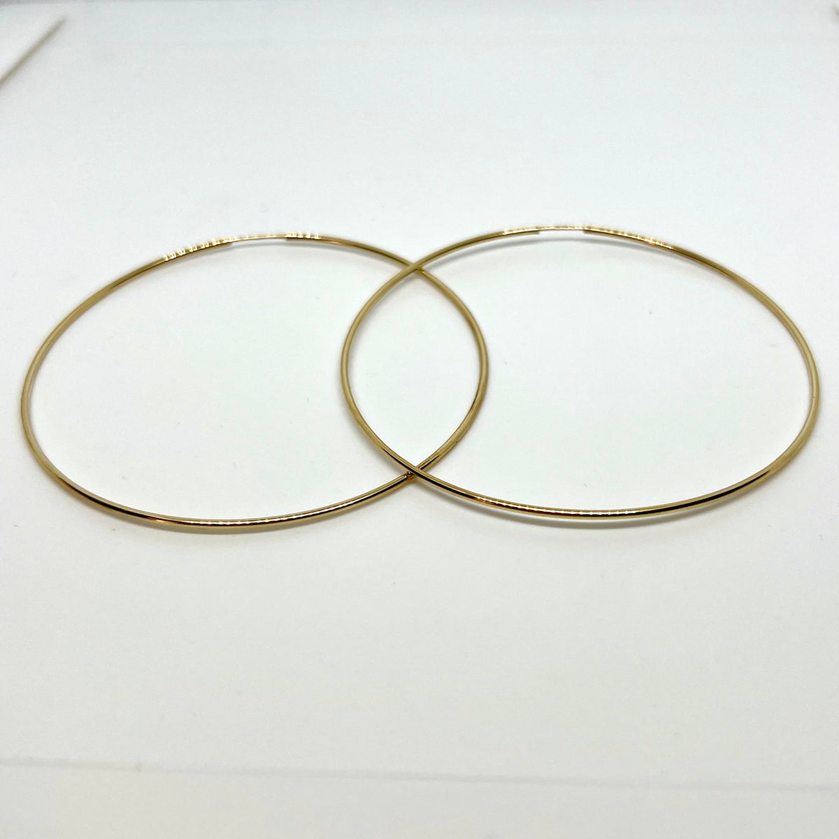 10K Yellow Gold 71mm Endless Hoop Earrings
