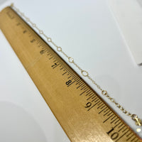 14K Gold 10" Adjustable Oval Link Ankle Bracelet
