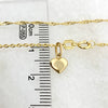 10K Yellow Gold Singapore Bracelet w/Heart Charm