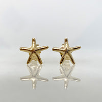 14K Yellow Gold 9mm Starfish Stud Earrings