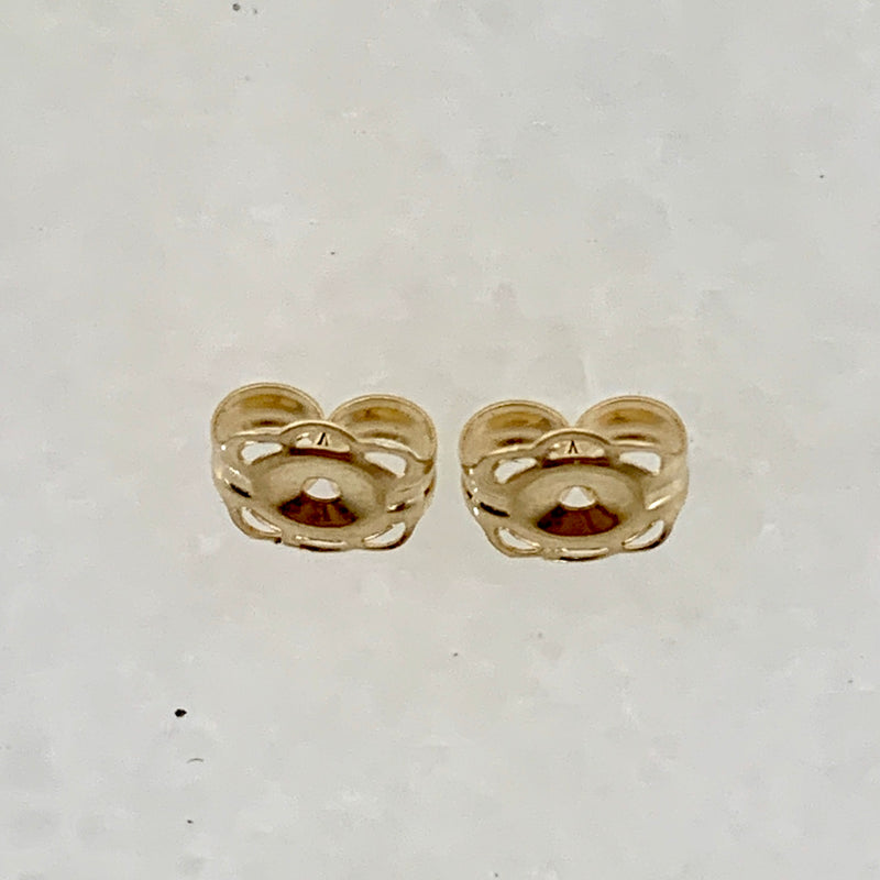 14K Yellow Gold 5mm Filigree Replacement Earring Backs