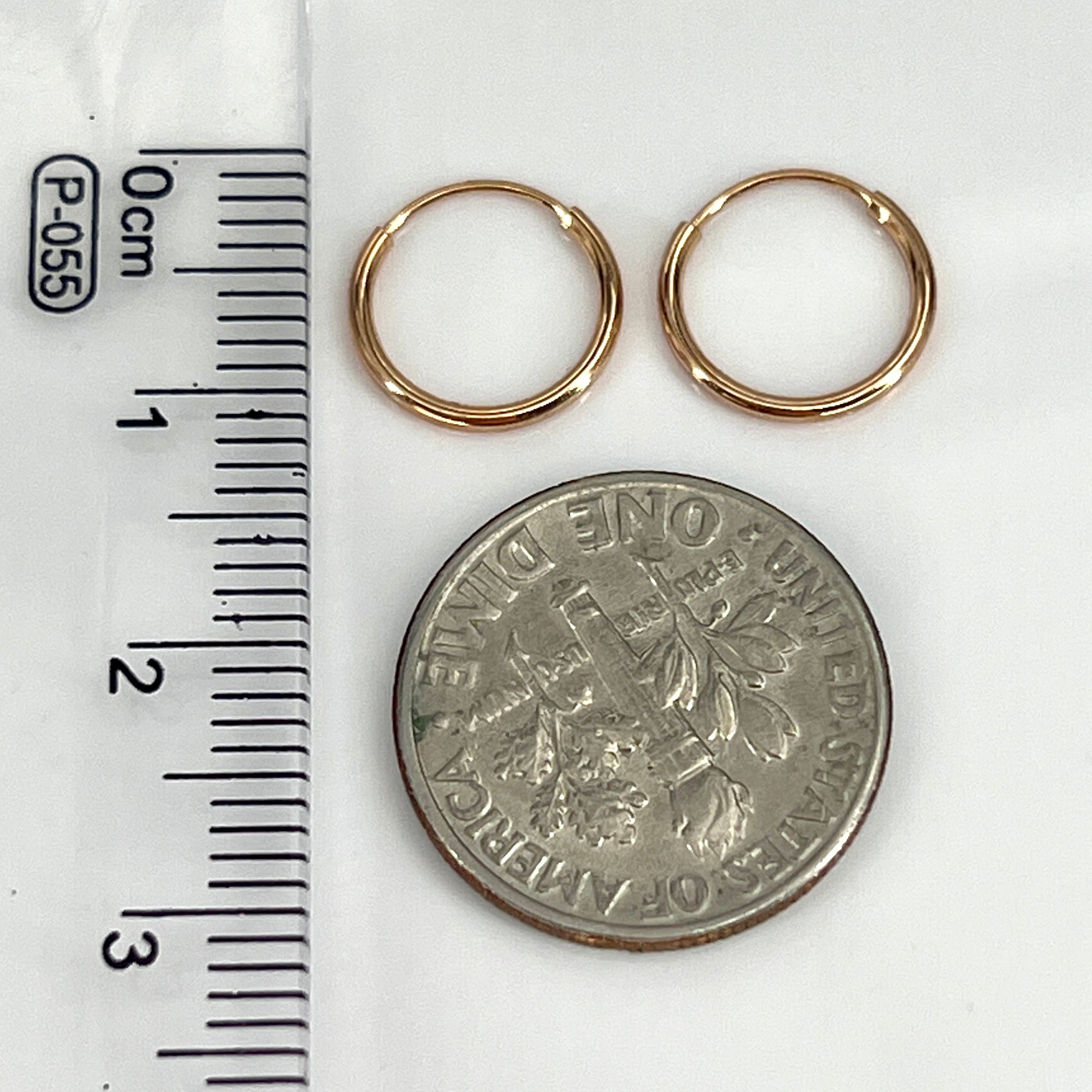14K Rose Gold 10mm Small Hoop Earrings
