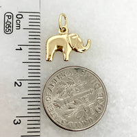 14K Yellow Gold 5/8” Elephant Pendant