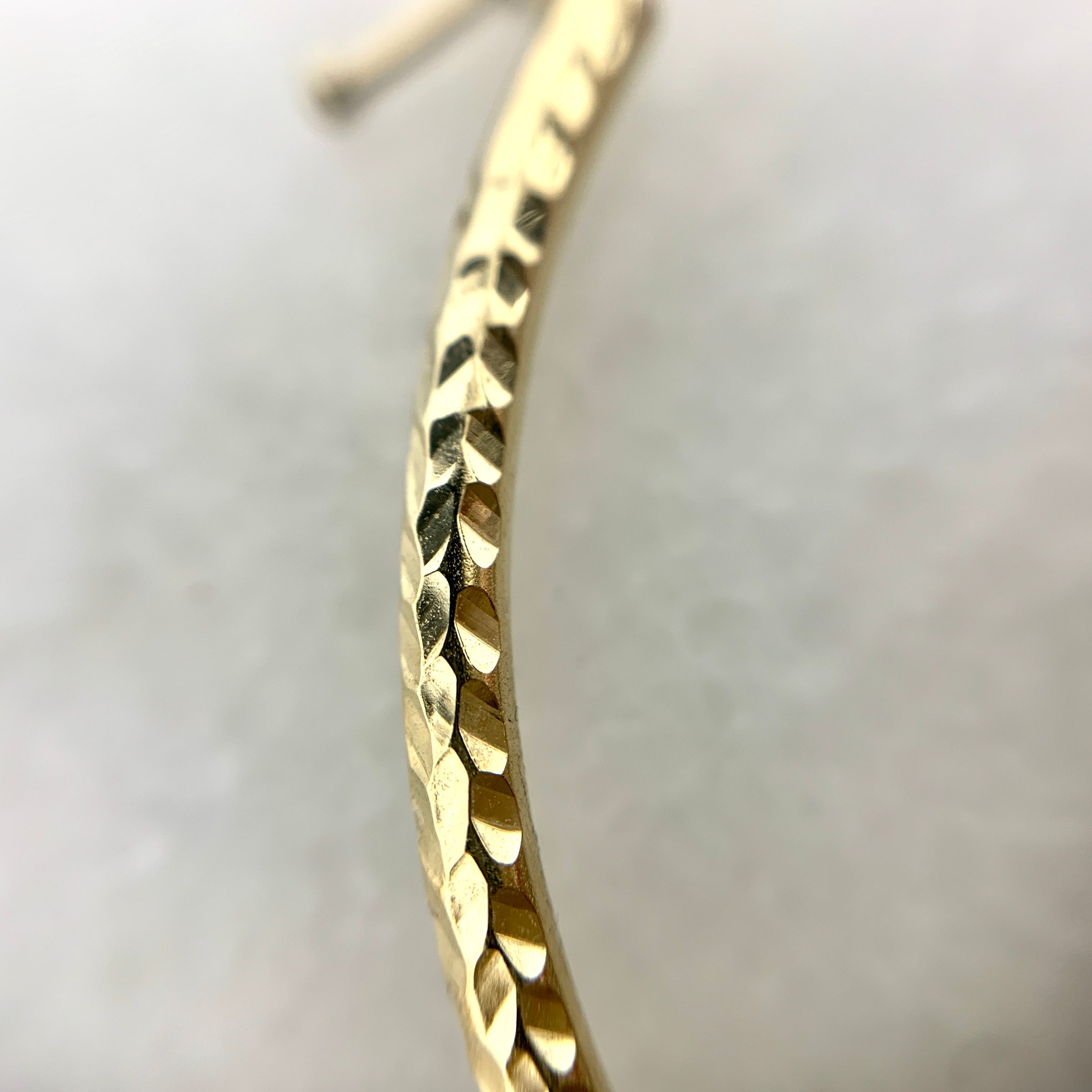 14K Yellow Gold 1.6” Textured Hoop Earrings