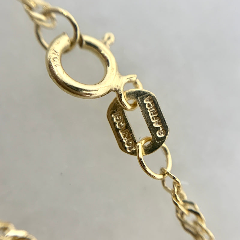 10K Yellow Gold 10” Singapore Ankle Bracelet