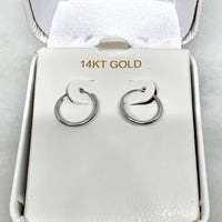 14K White Gold 12mm Small Hoop Earrings