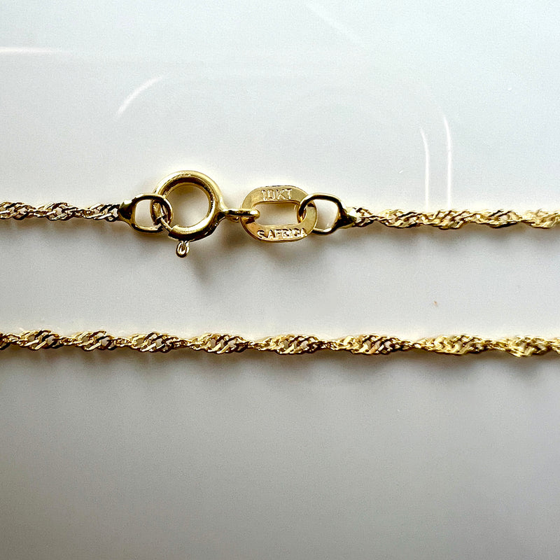 10K Yellow Gold 10” Singapore Ankle Bracelet