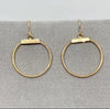 10K Yellow Gold 3/4" Dangle Hoop Earrings