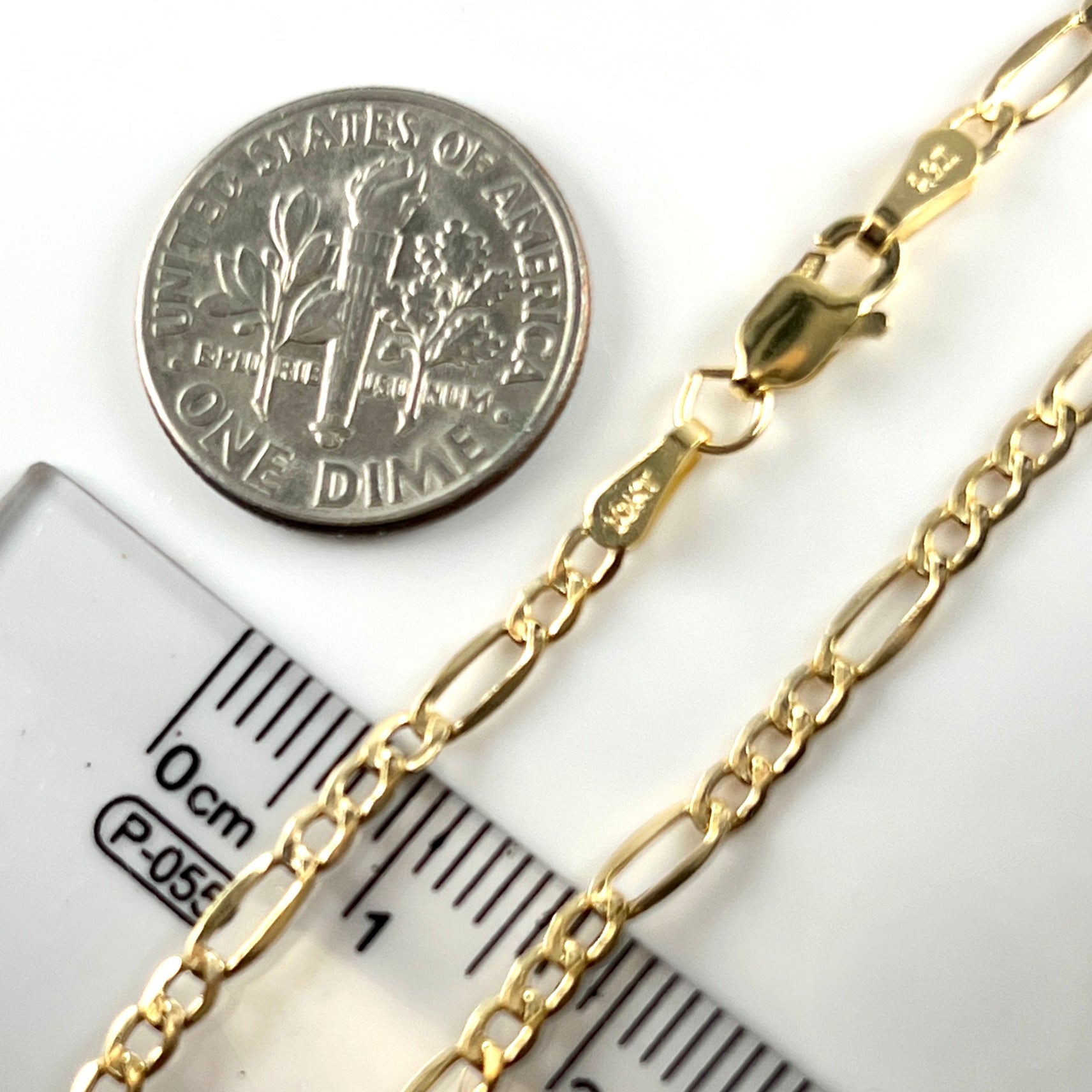 10K Yellow Gold 7” 2.5mm Figaro Bracelet