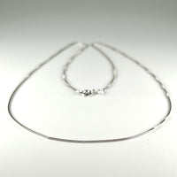 10K White Gold 18” Box Link Chain Necklace