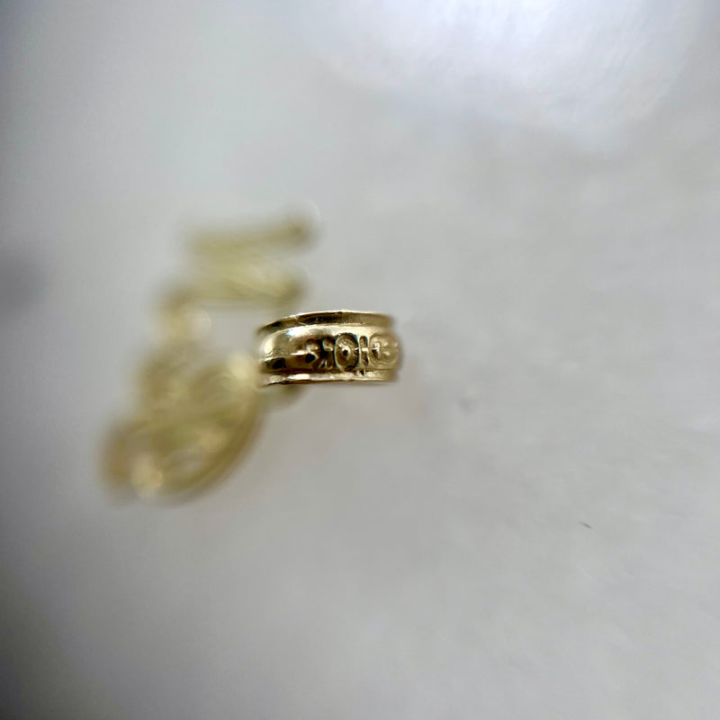 10K Yellow Gold 'Rn' Pendant - Polished Gold Charm, 11.5x10.65mm (0.34 Grams)
