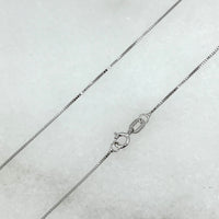 10K White Gold 20" Box Link Chain Necklace