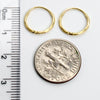 14K Yellow Gold 12mm Diamond Cut Hoop Earrings