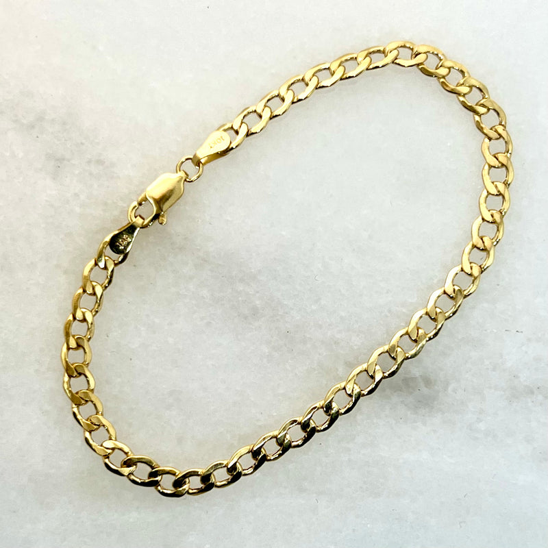 10K Yellow Gold 4.3mm Curb Link 7” Bracelet