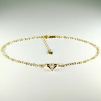 14K Yellow Gold 9”-10" Open Heart Ankle Bracelet