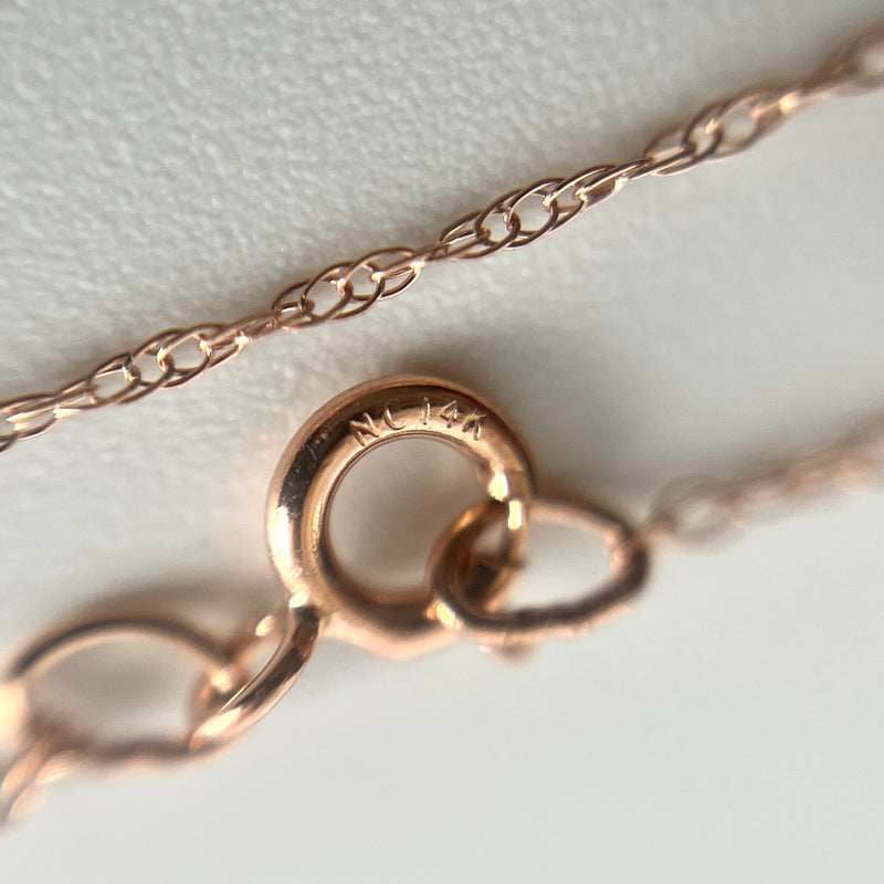 14K Rose Gold 18” Light Rope Chain Necklace