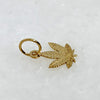 14K Yellow Gold Small 12mm(.5") Cannabis Charm
