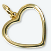 14K Yellow Gold 3/4” Open Heart Pendant