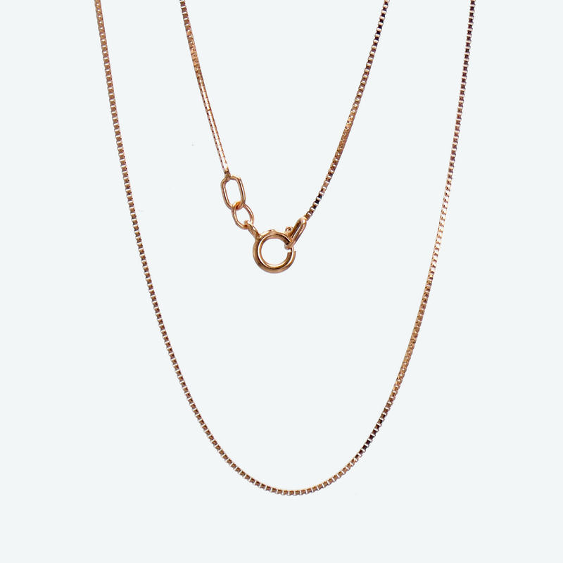 10K Rose Gold 18" Box Chain Necklace