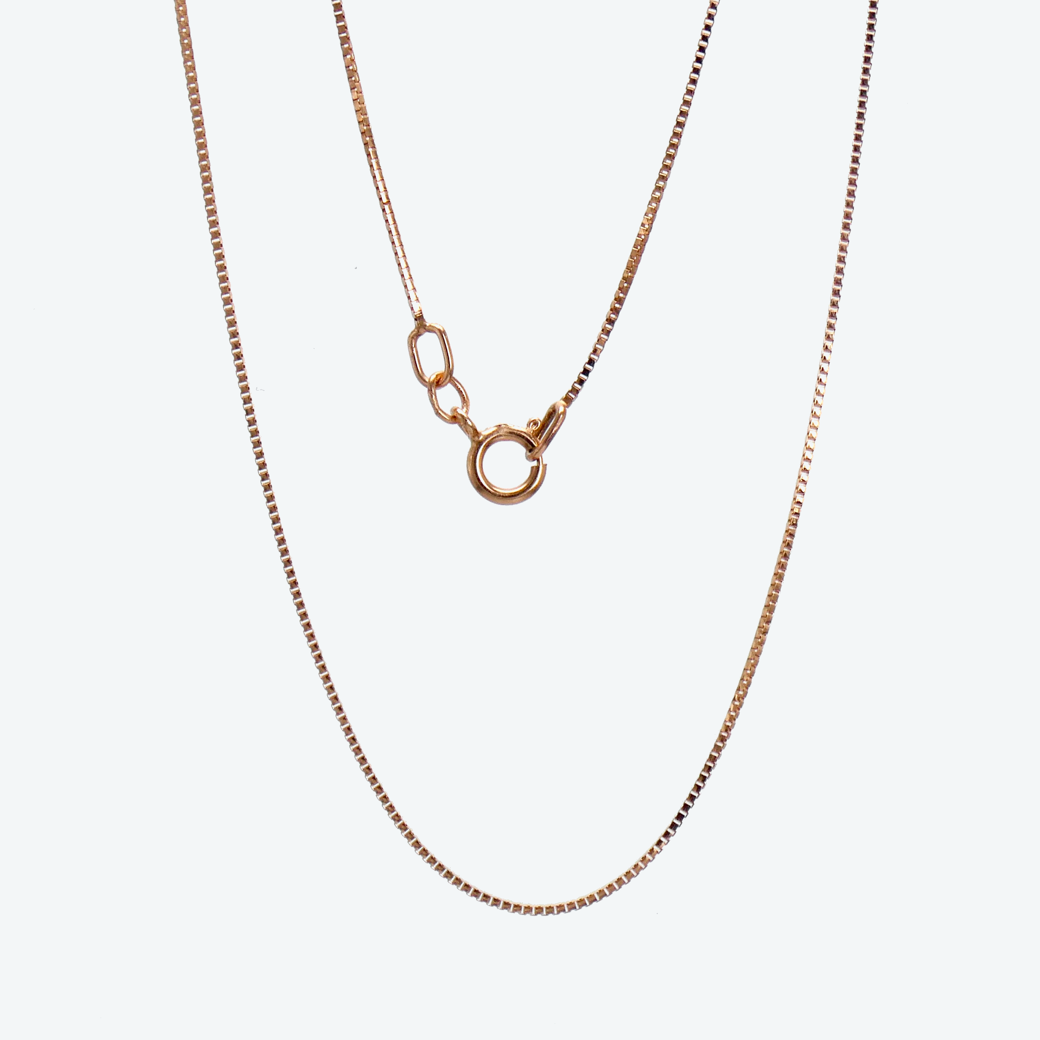 10K Rose Gold 20" Box Link Chain Necklace