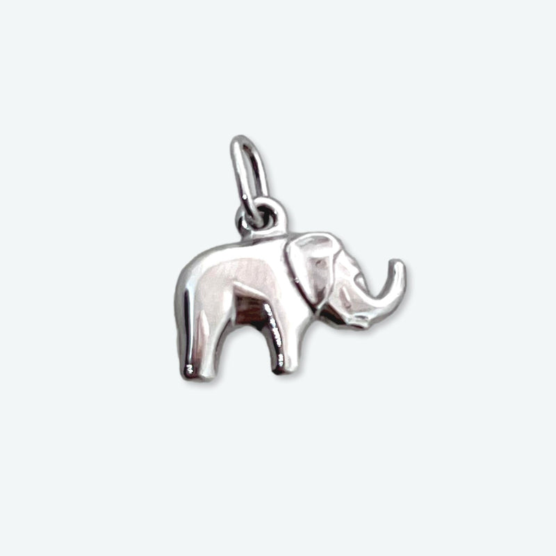 14K White Gold 5/8” Elephant Pendant